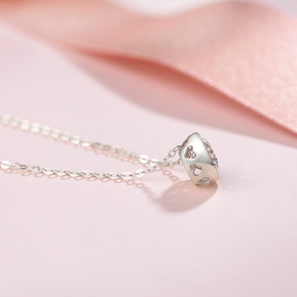 Moissanite Bezel Set Solitaire Pendant Necklace