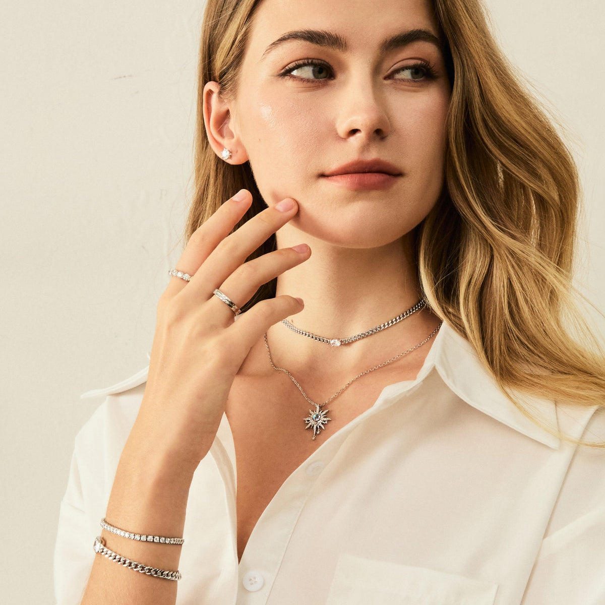 Starlit Melody Couples Promise Star Matching Rings