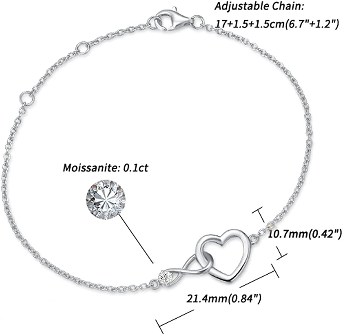 Interlocking Infinity Heart Bracelet