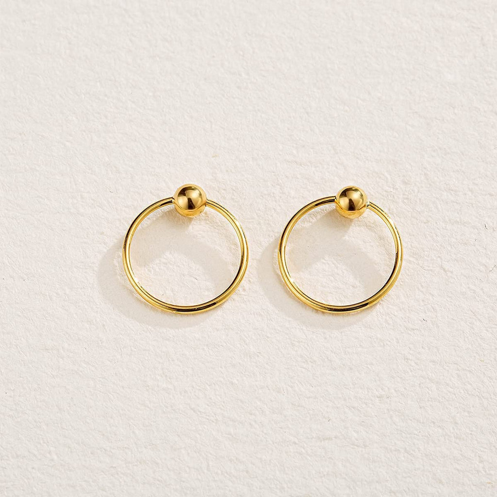 Minimalist Ball Hoop Earrings