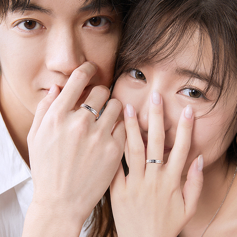 Starlit Melody Couples Promise Star Matching Rings