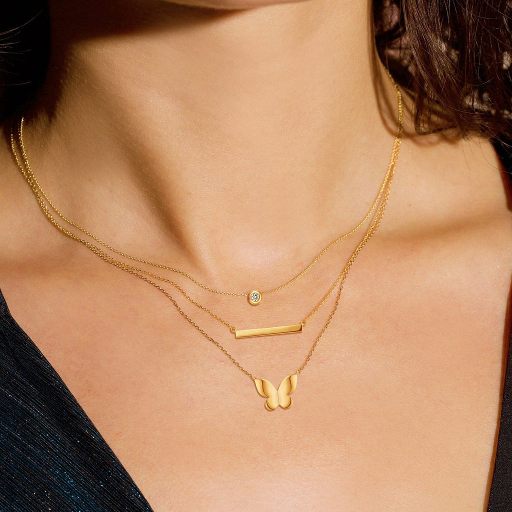 Simply Bar Horizontal Pendant Necklace