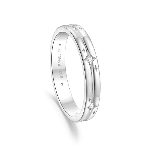 Starlit Melody Couples Promise Star Matching Rings