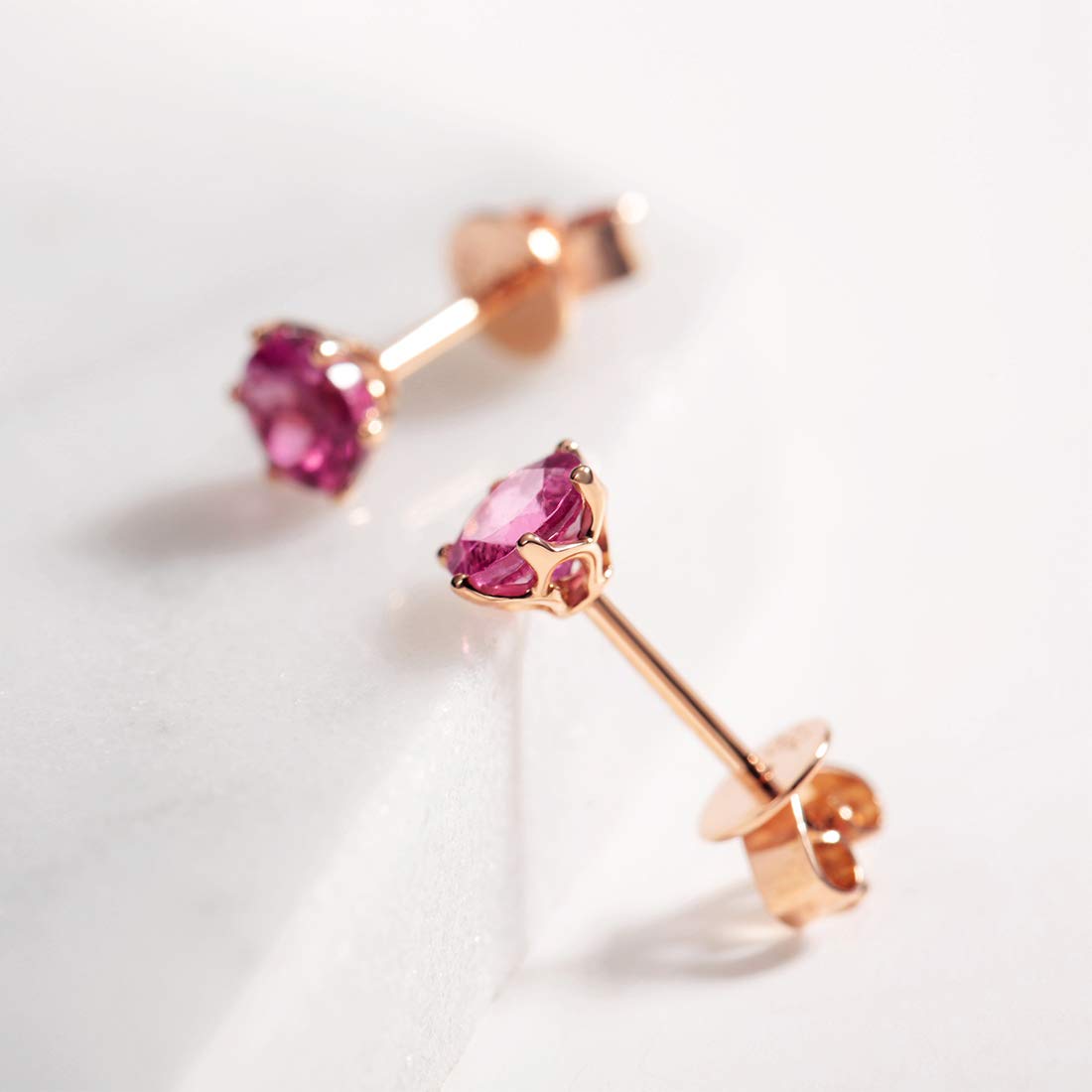 Pink Tourmaline Stud Earrings
